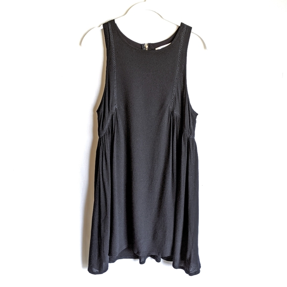 Mika & Gala Lattice Detail Black Swing Dress - Picture 1 of 12